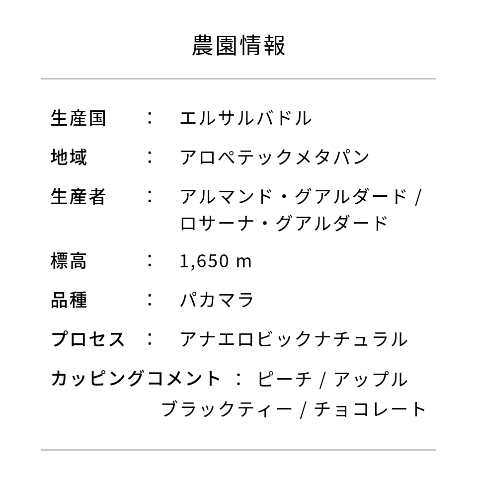 エルサルバドル トレス・ポソス農園 パカマラ アナエロビックナチュラル - 生豆