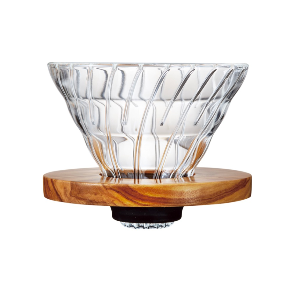 HARIO ハリオ V60 グラスドリッパー オリーブウッド 02(1-4杯用)