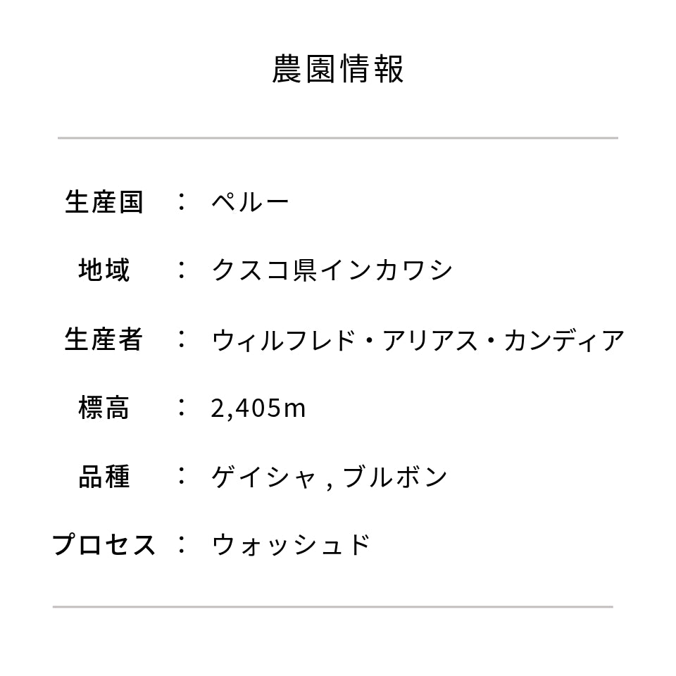 ペルー カンポ・ヴェルデ農園 ウォッシュド